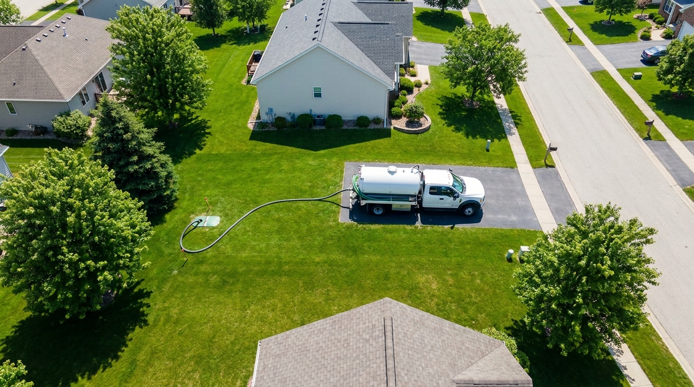 Septic service completed with yard fully restored in Apex